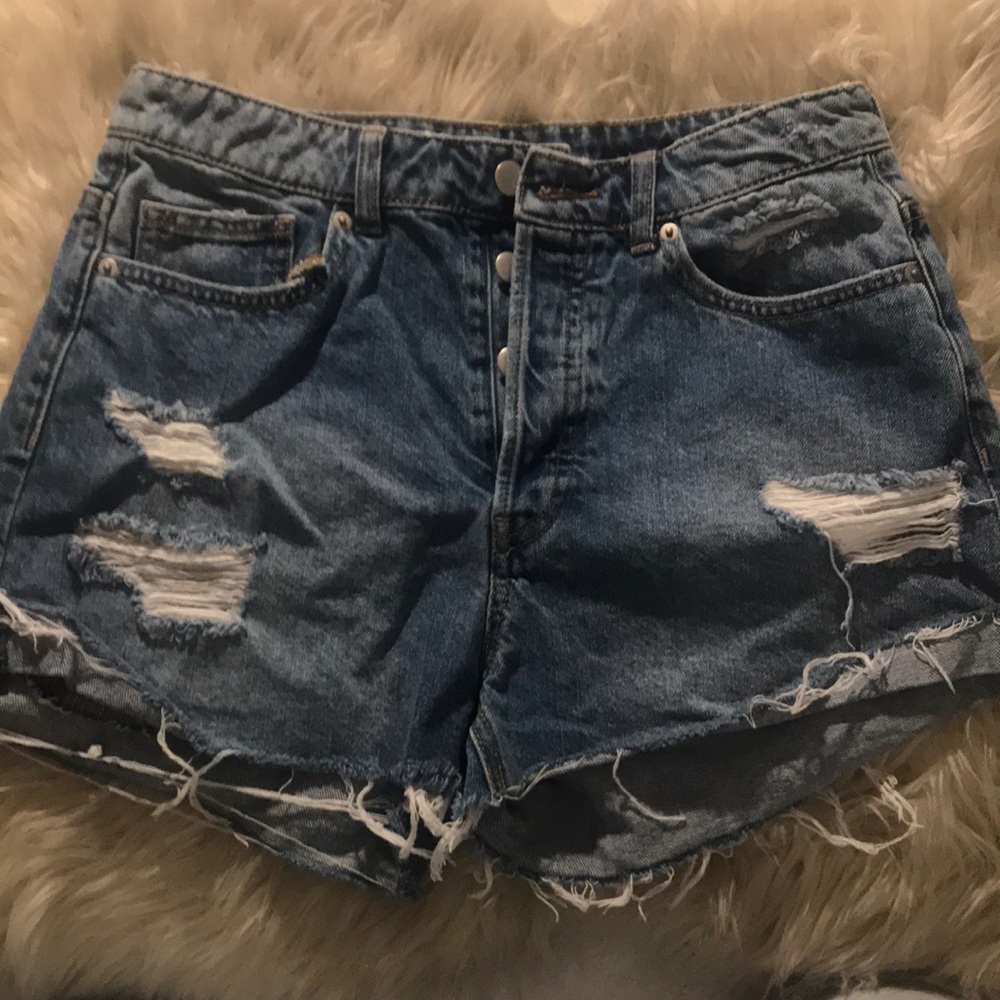 High waisted denim cutoffs